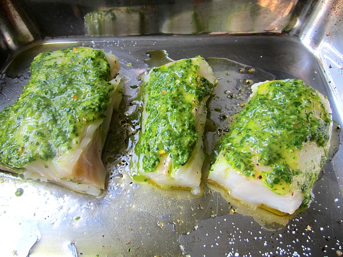 Cod w/ Chimichurri Sauce.........YUM