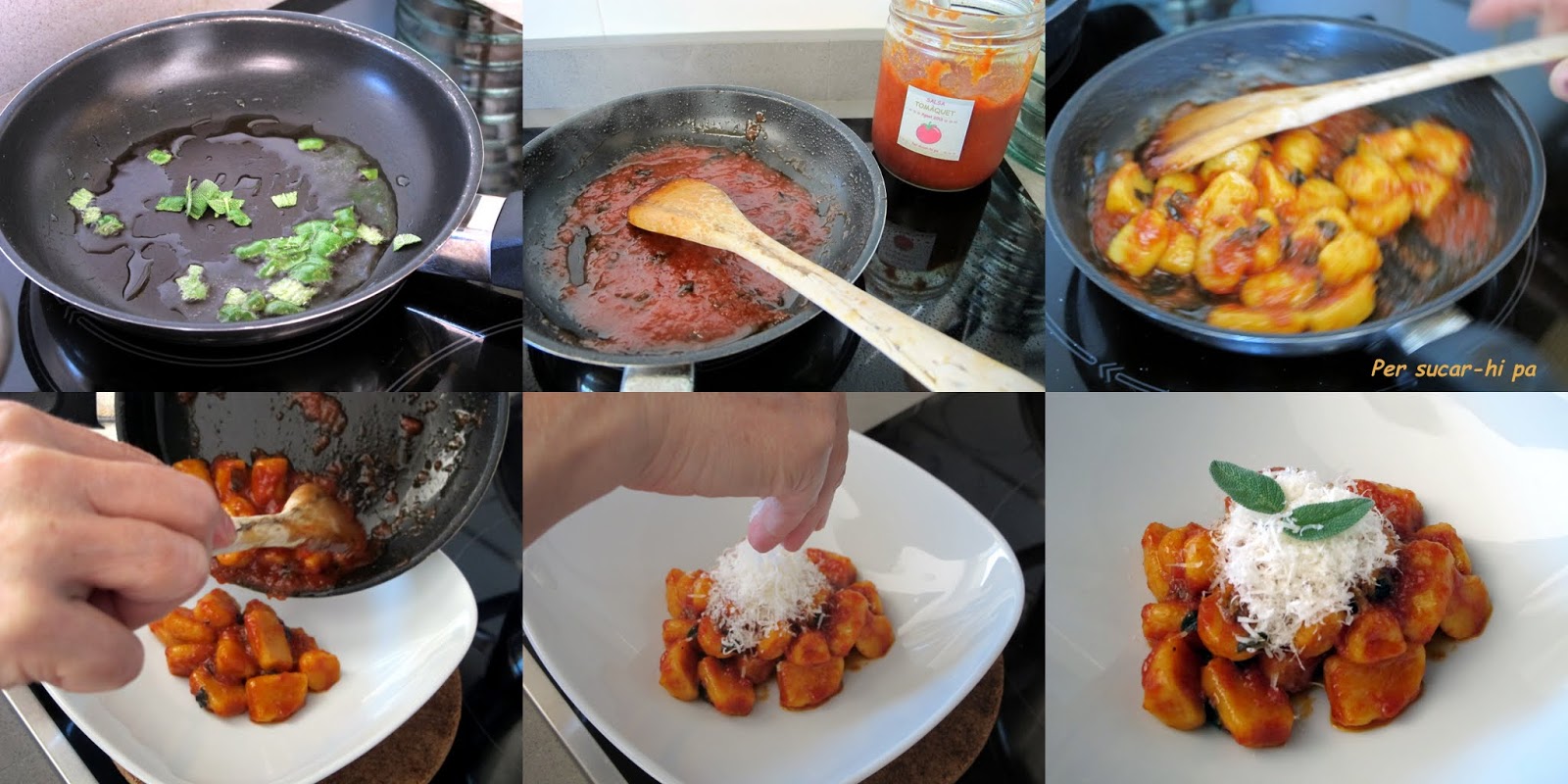 Per sucarhi pa, gastronomía y viajes Gnocchi de calabaza con salsas