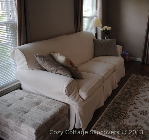 Cozy Cottage Slipcovers Natural Brushed Canvas Sofa Slipcover
