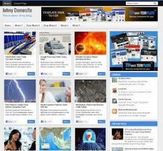 قالب Johny Demosite معرب أزرق وأبيض يصلح لمدونات إخبارية Johny+Demosite