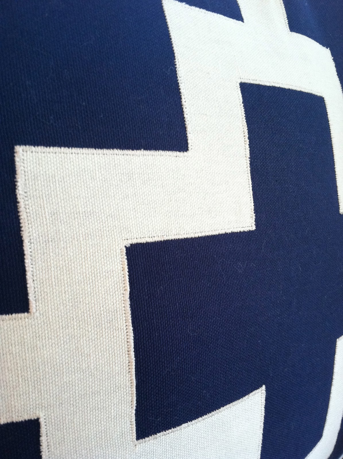 GraceAdkinsDesigns Navy Blue and Cream Geometric Throw Pillow