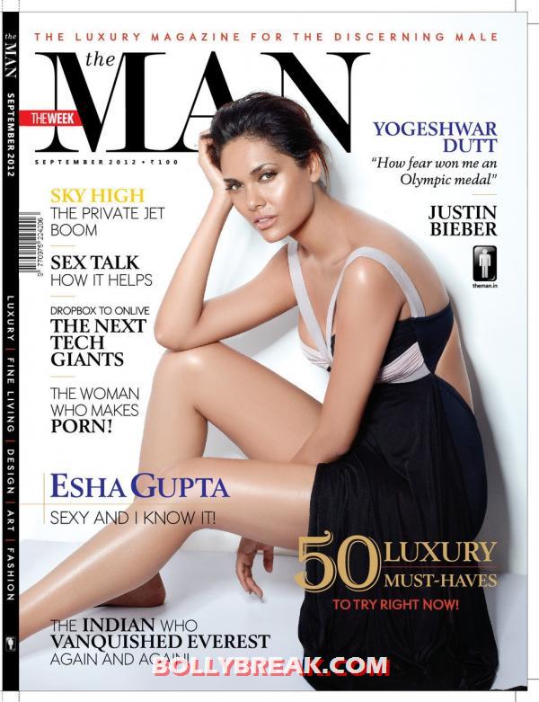 Esha Gupta shows off her amazing legs on the cover of the man magazine  -  Esha Gupta on the cover of The Man 