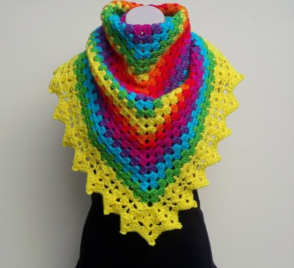 Crochet Rainbow Shawl Tutorial