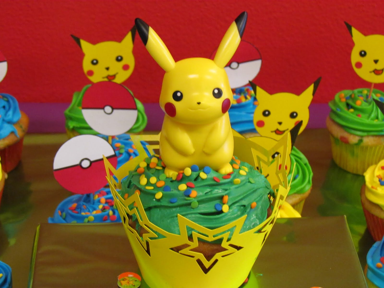 Pokemon Cupcake Toppers Ribbons & Glue