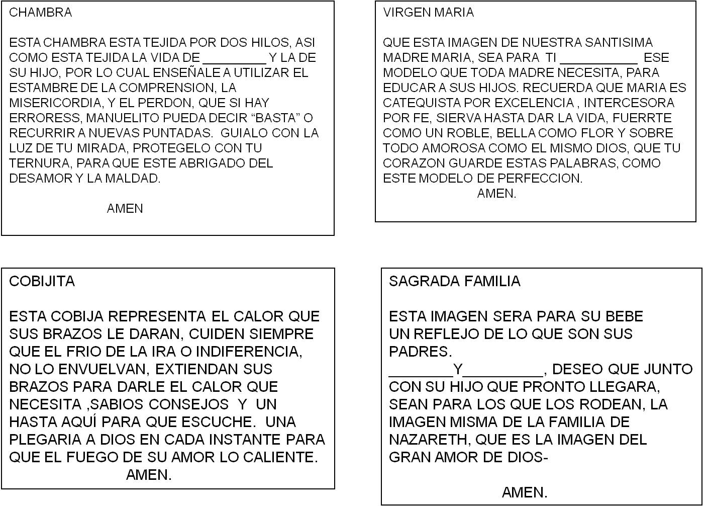 Casita Curacao Regalitos Religiosos para Baby Shower