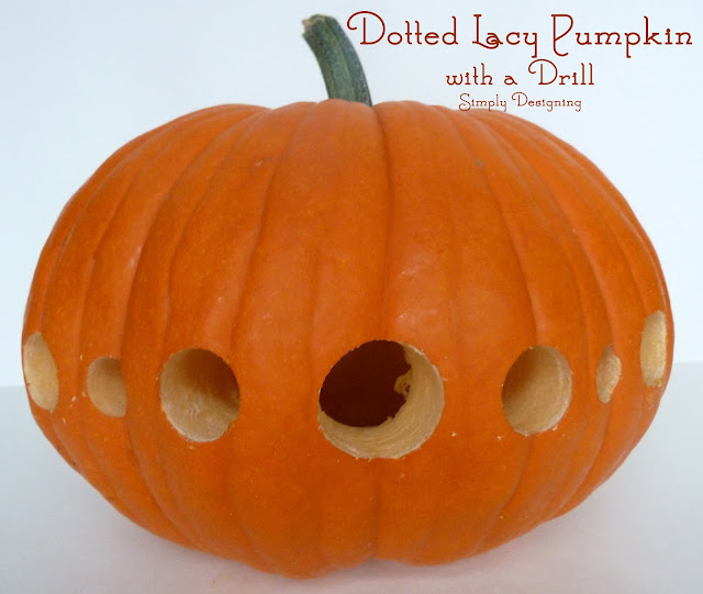 Dotted Lacy Pumpkin using a Drill from Simply Designing #pumpkin #pumpkincarving #halloween
