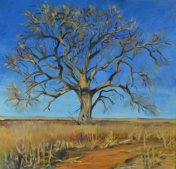 Dust Off the Butterfly WIP An Oil Painting of a Cottonwood