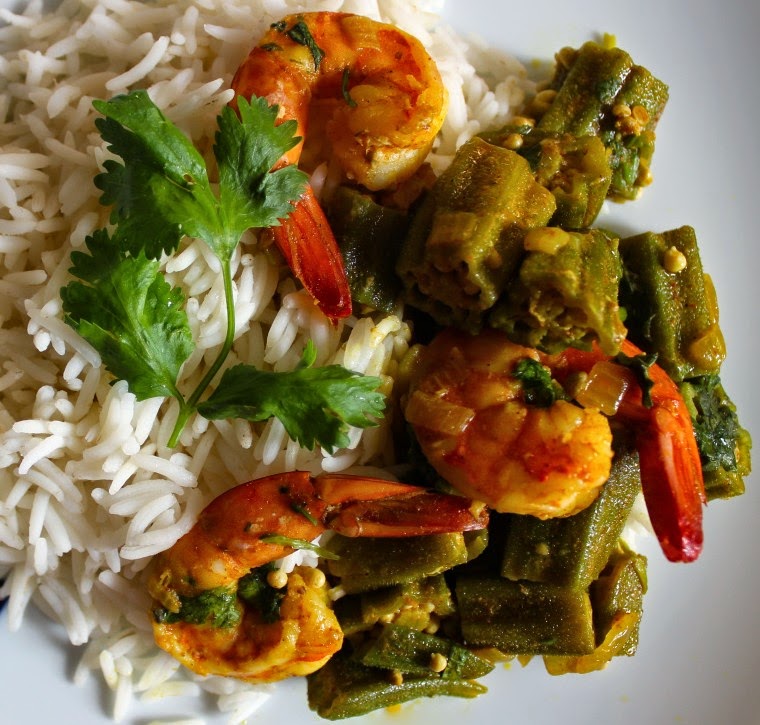 Bengali Recipe Shrimp With Okra (Dharosh Chingri)
