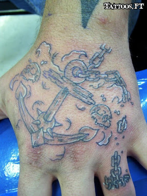 Tatuagem com Ancora Tatuada na Mão