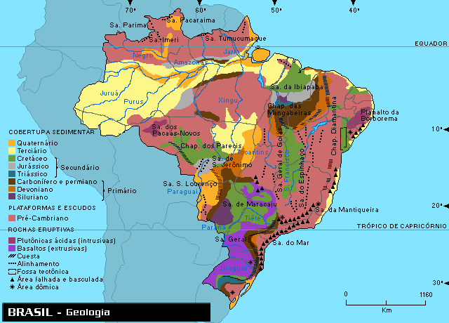 Mapa geológico do Brasil