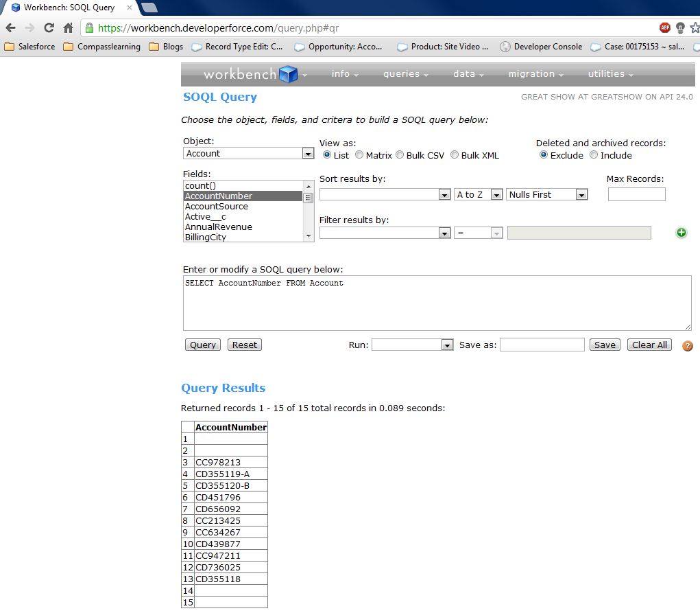 salesforce WORKBENCH FOR SALESFORCE