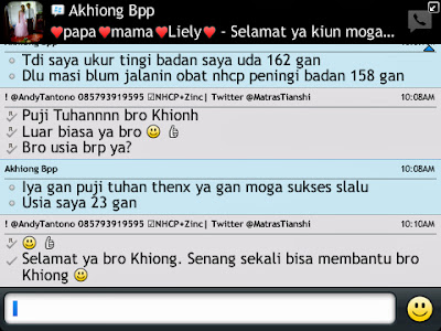 testimoni, peninggi badan, tiens, nhcp, zinc, spirulina, usia, 23, tahun, naik, 4, cm