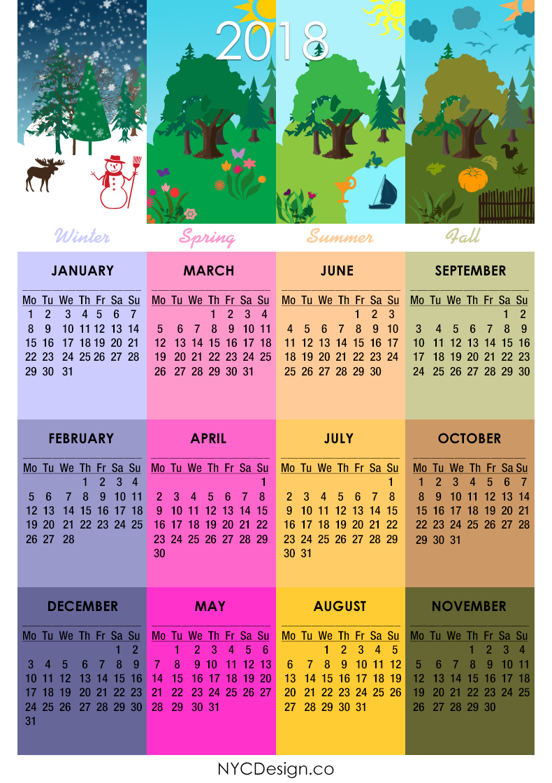 seasons calendar 2018