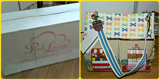 Pink Lining Box and Queensdale Tote Changing Bag in Multicoloured Bows