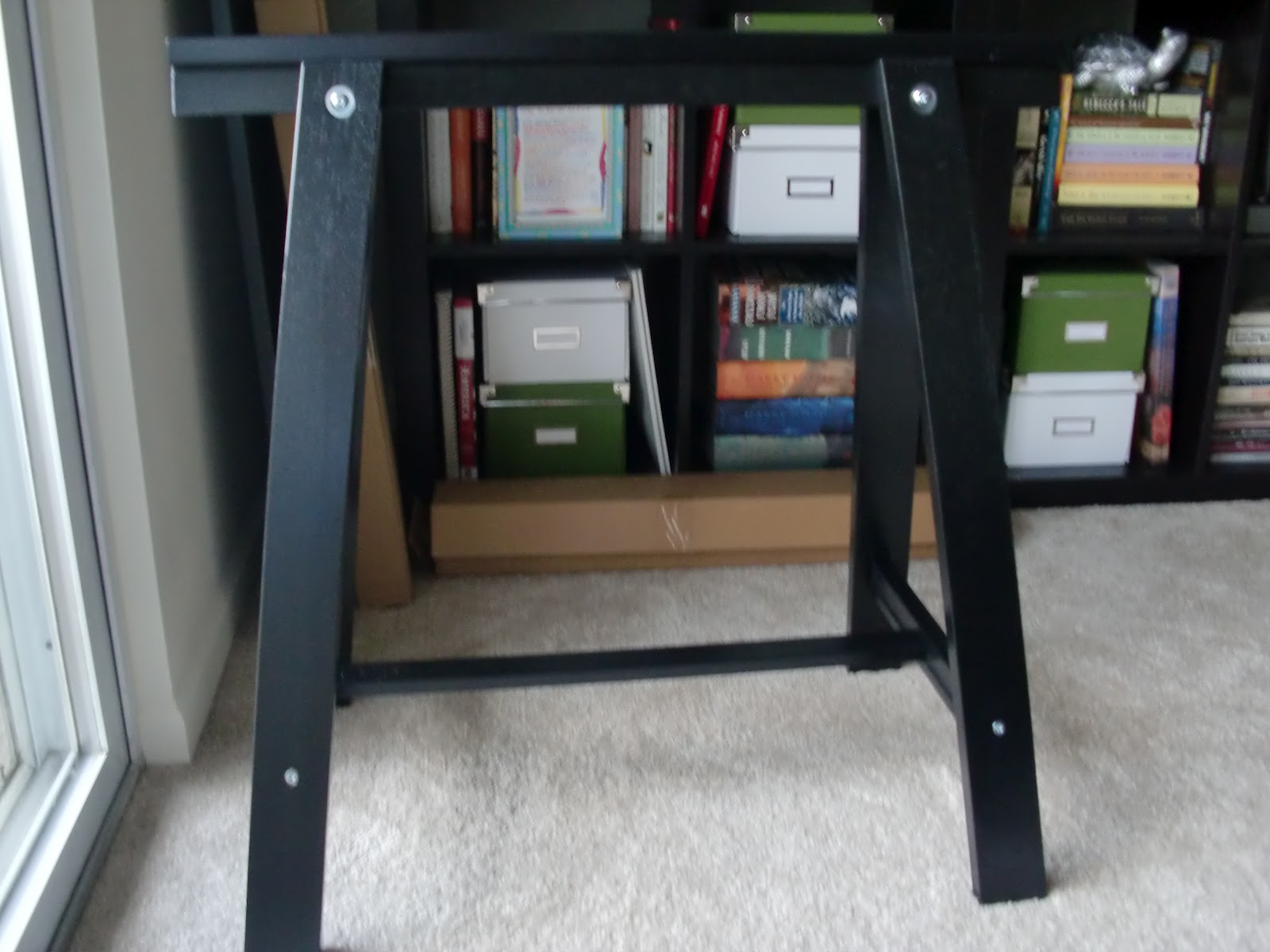 Sawhorse Leg Desk {IKEA Hack} Sara Levine