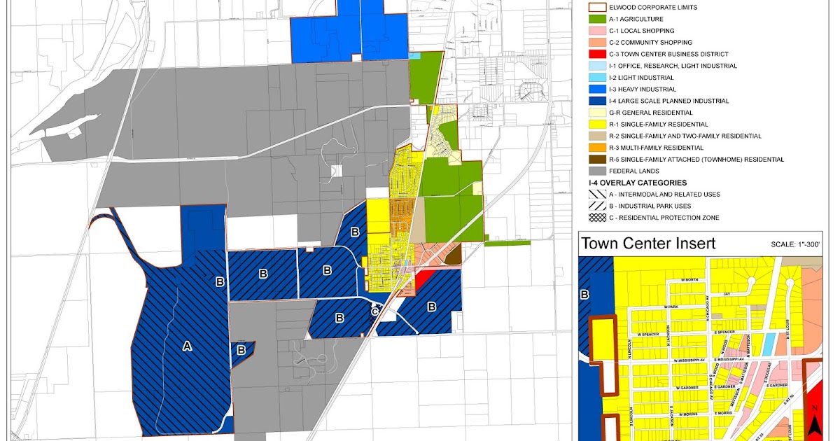 Elwood, Illinois Enlarged Zoning Map
