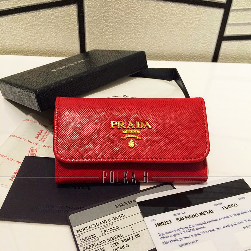 prada leather key holder