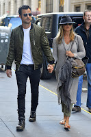 Jennifer Aniston and Justin Theroux seen walking on the streets on New York 