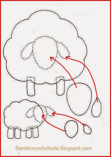 схема-шаблон выкройки овечки (овцы) схема-шаблон выкройки овечки (овцы)