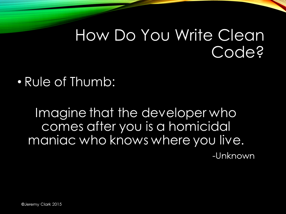 jeremy bytes looking for answers origin of the homicidal write code