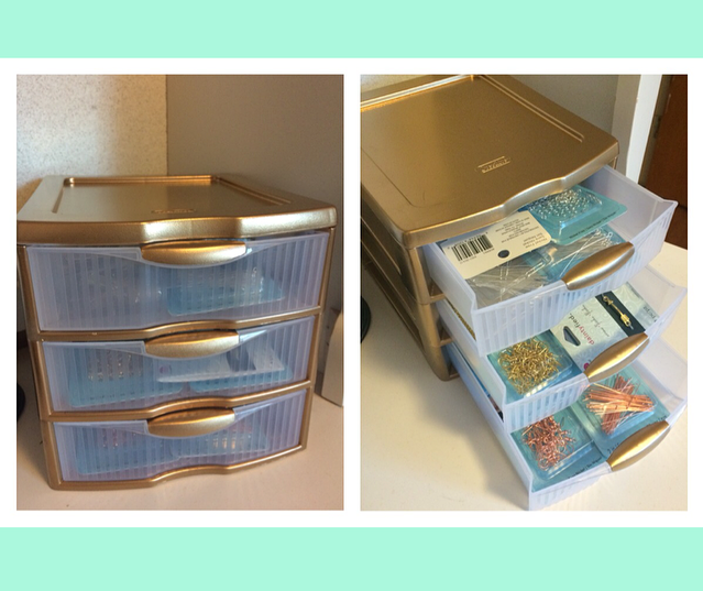 Polka Dots & Pampers DIY Gold Painted Desktop Storage Container