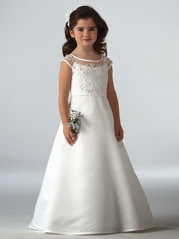 Kidsalinesatinshortfloorwhitelengthbabychildrengirlsdressuk