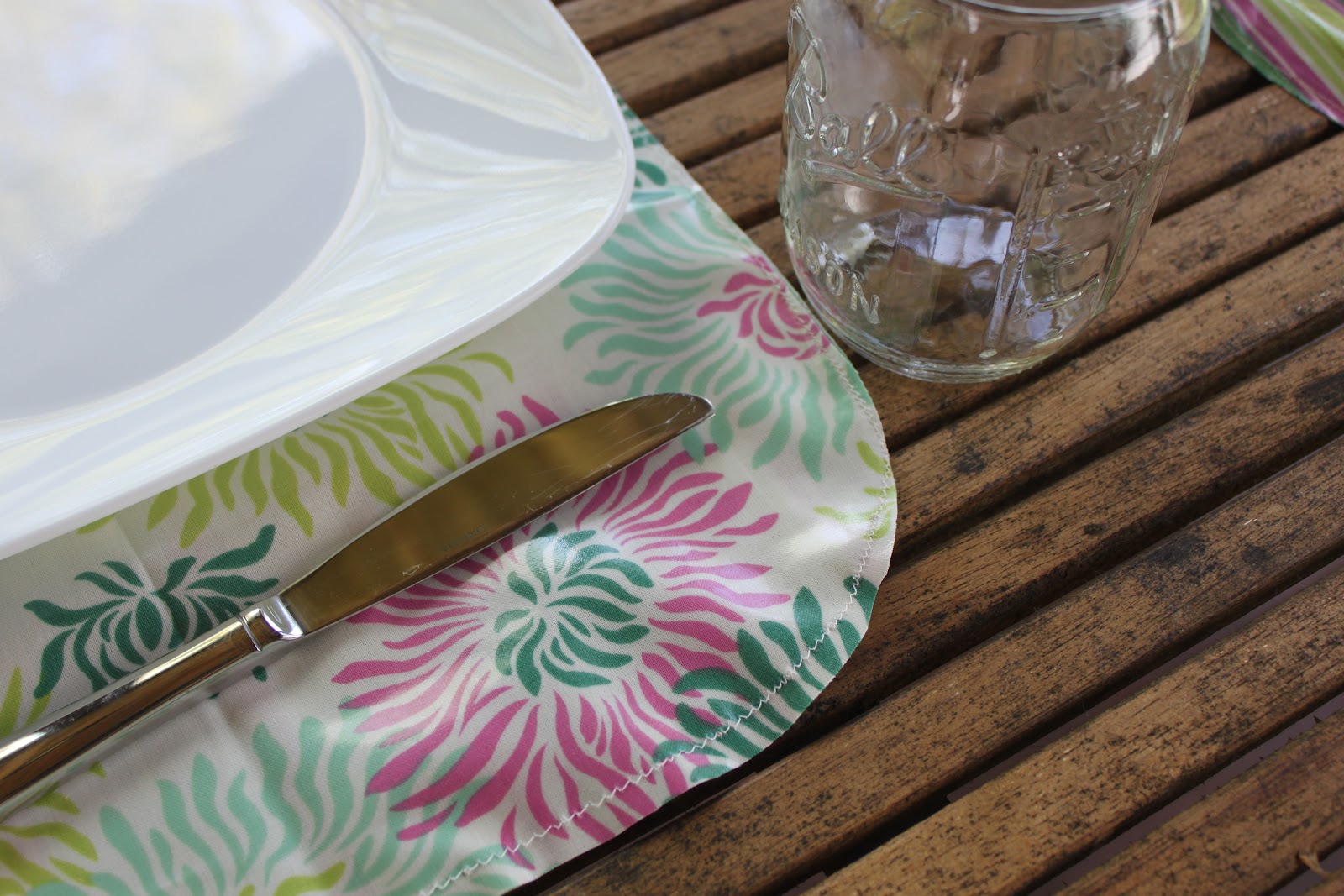 pink tutorial laminated cotton placemats