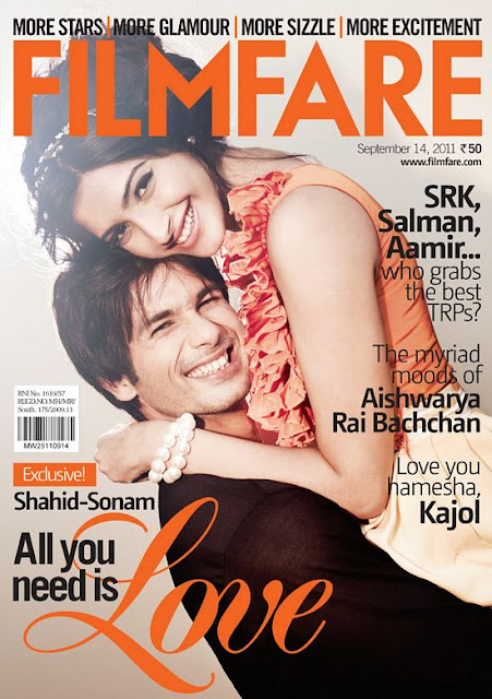 image of Shahid Kapur And Sonam Kapoor On Film Fare   pictureswallpapers photo