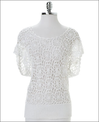 white knitted blouse