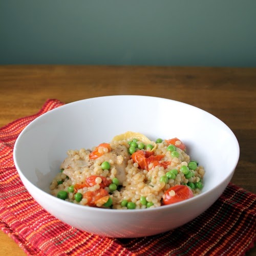Kitchen Trial and Error chicken and pearl couscous with tomato and lemon