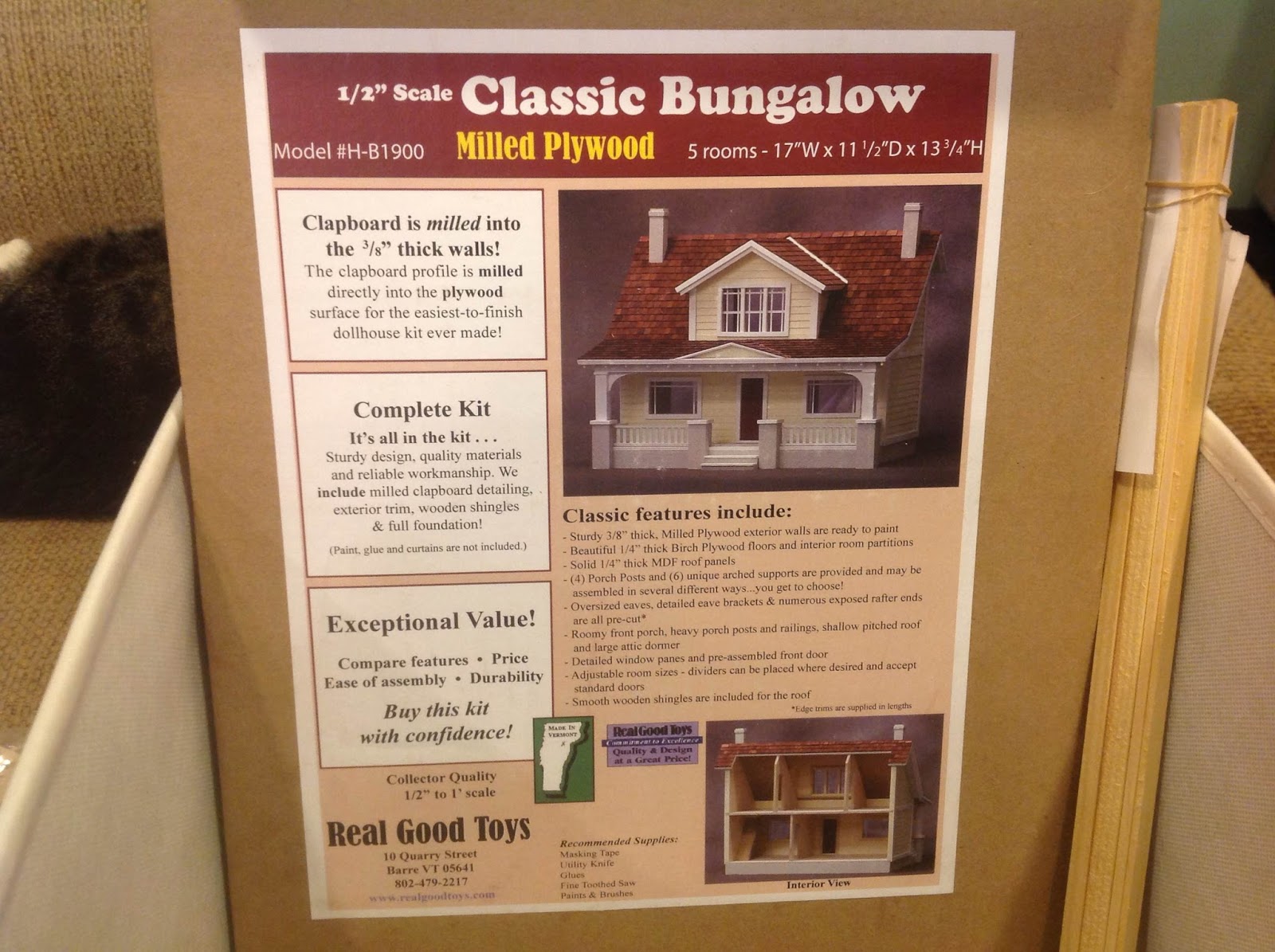 classic bungalow dollhouse kit