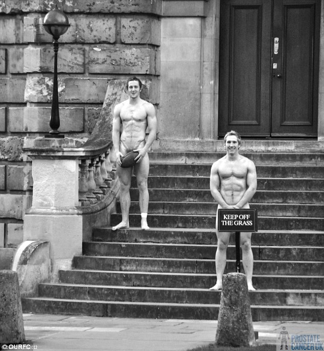 Posh totty! Players from Oxford University Rugby Football Club strip