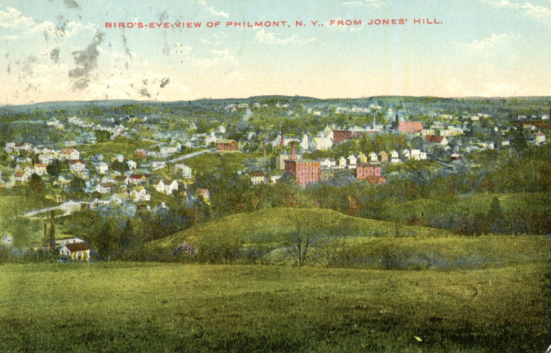 Old Pictures of Columbia County NY Bird's Eye View of Philmont, NY