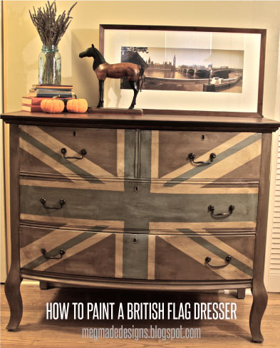 Painting A Union Jack British Flag On A Dresser Tutorial Megmade