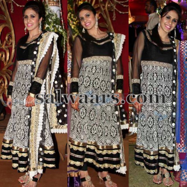 Black and White Lace Salwar Suit