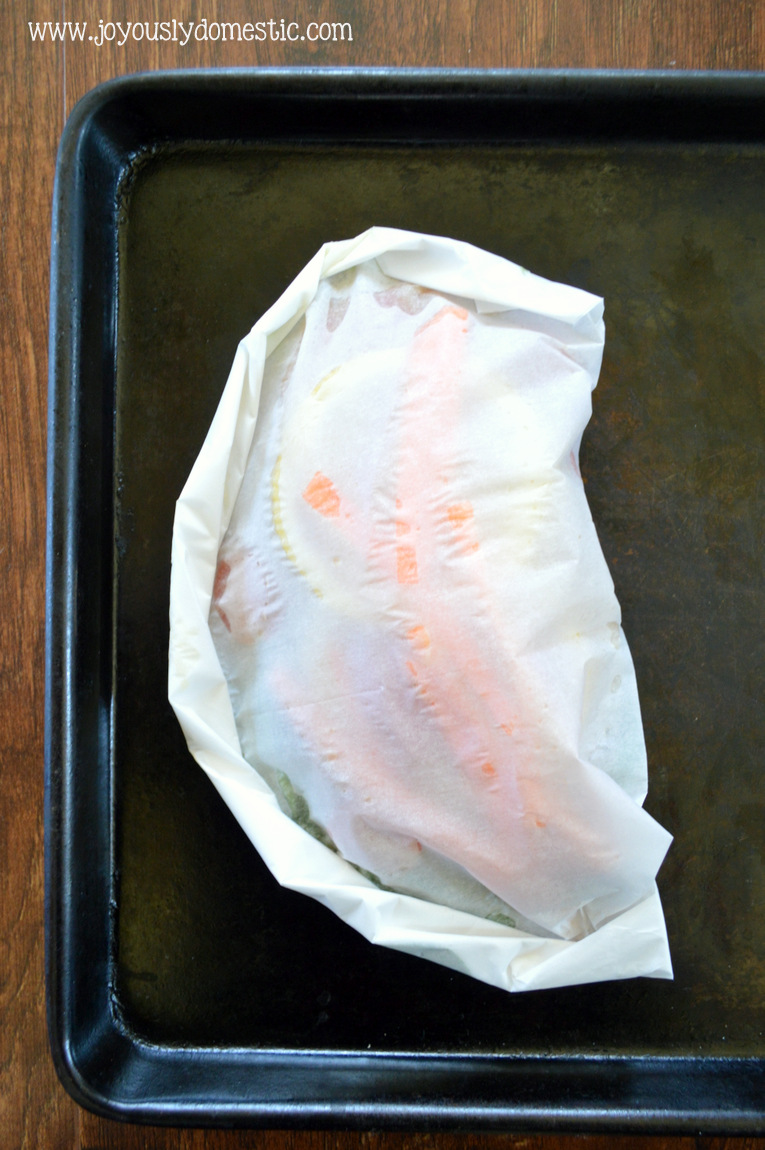 Joyously Domestic Citrus & Ginger Fish en Papillote {Fish in Parchment Paper}