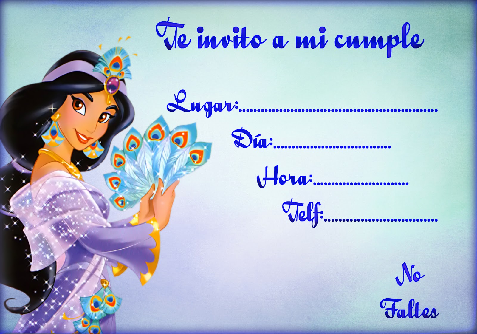 Tarjeta para invitaciones de cumpleaños de Jazmín Invitaciones gratis