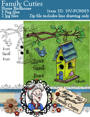 Bird House a digital stamp from the Family Cuties Collection