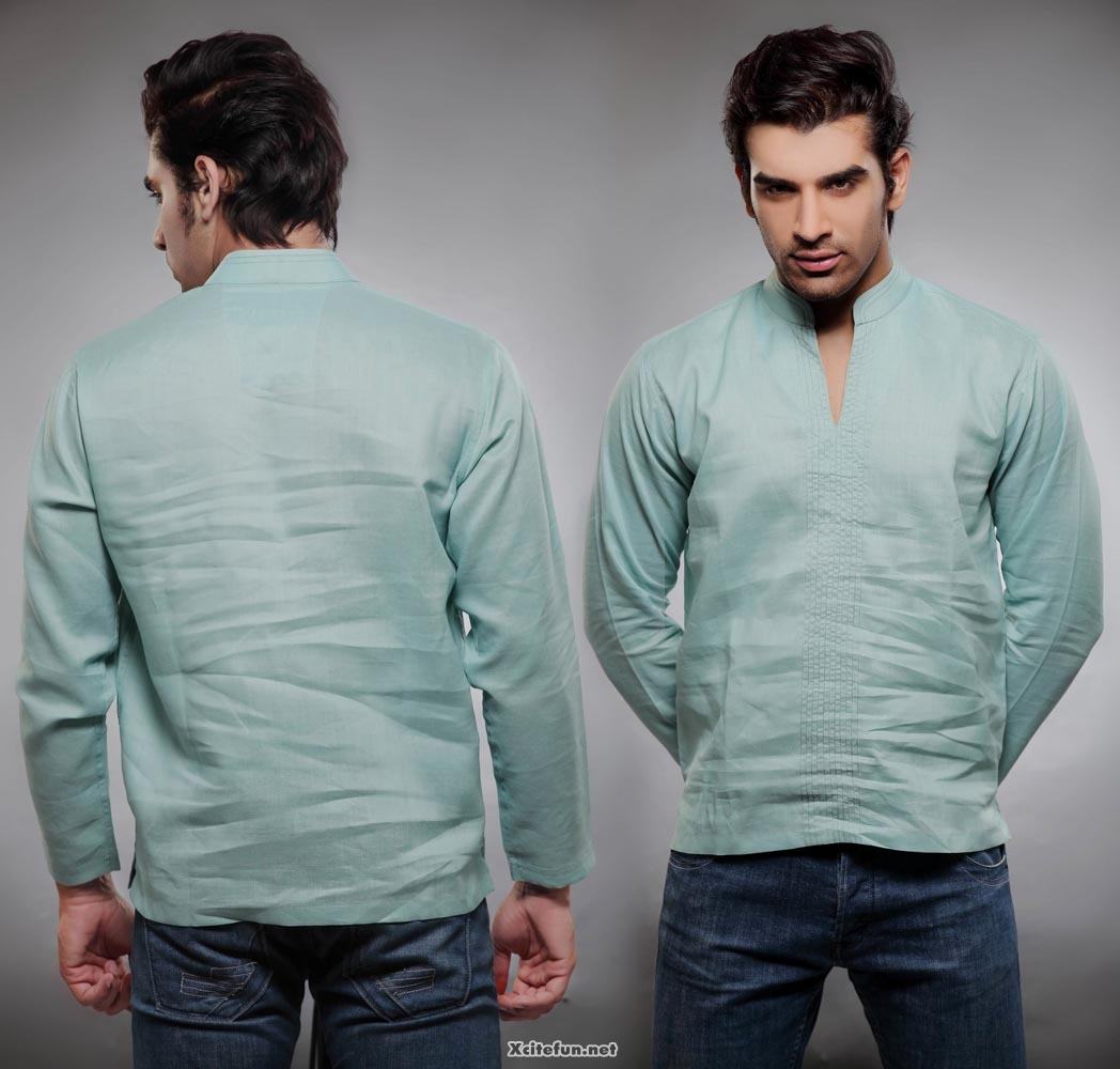 Men Simple Cotton Kurta And Jeans Summer Wear