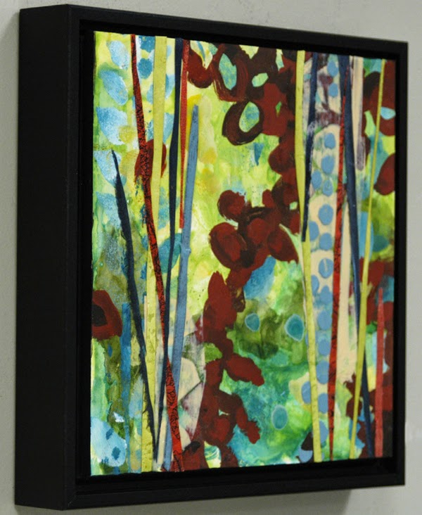 side view of Jungle Delight collage painting by Sandra Duran Wilson