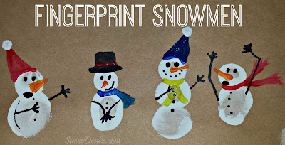christmas fingerprint crafts for kids snowman