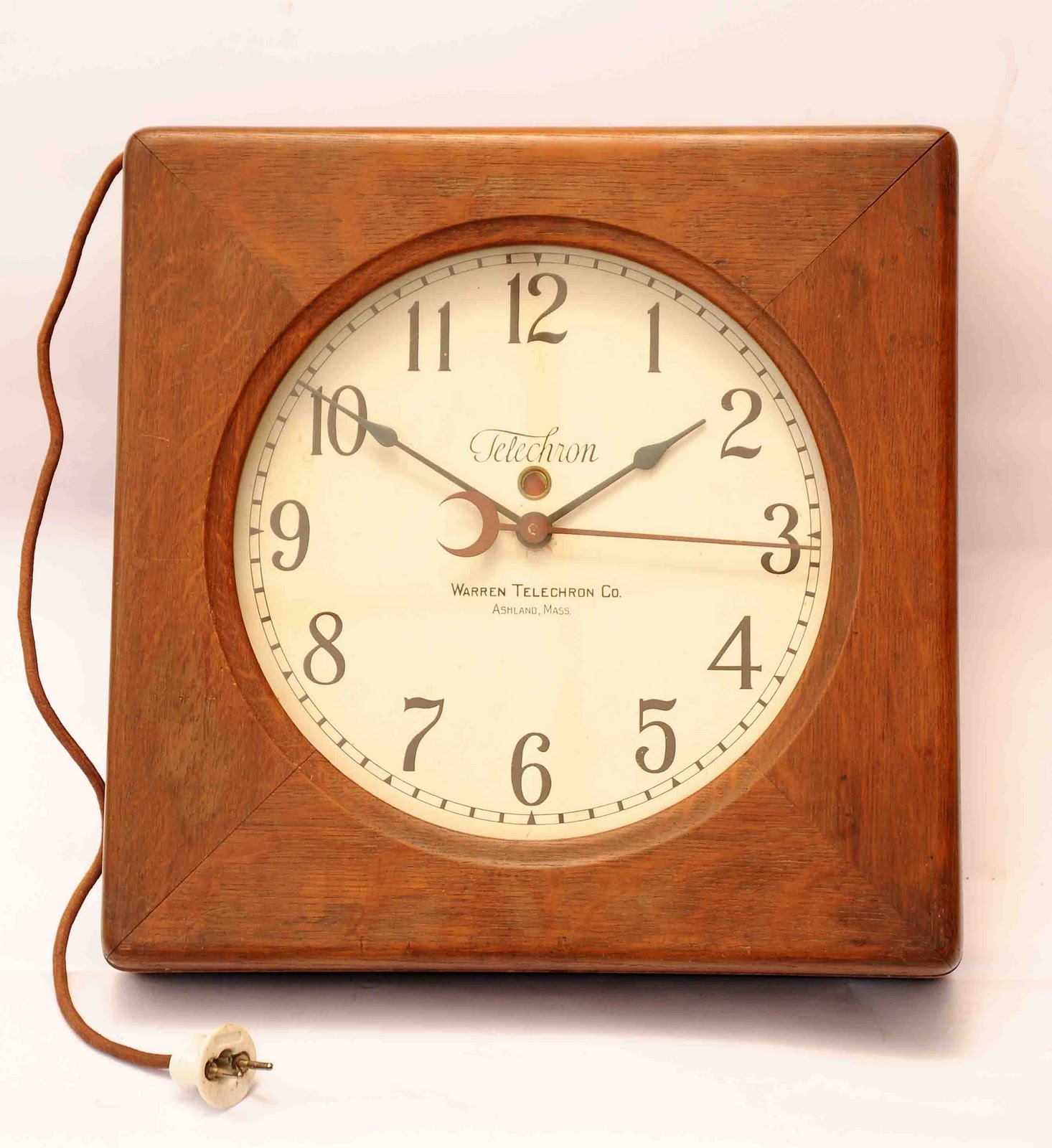 Old Vintage Gallery Electric Clock "Telechron" USA Circa Early 1920