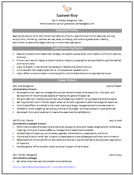 professional profile for administrative assistant