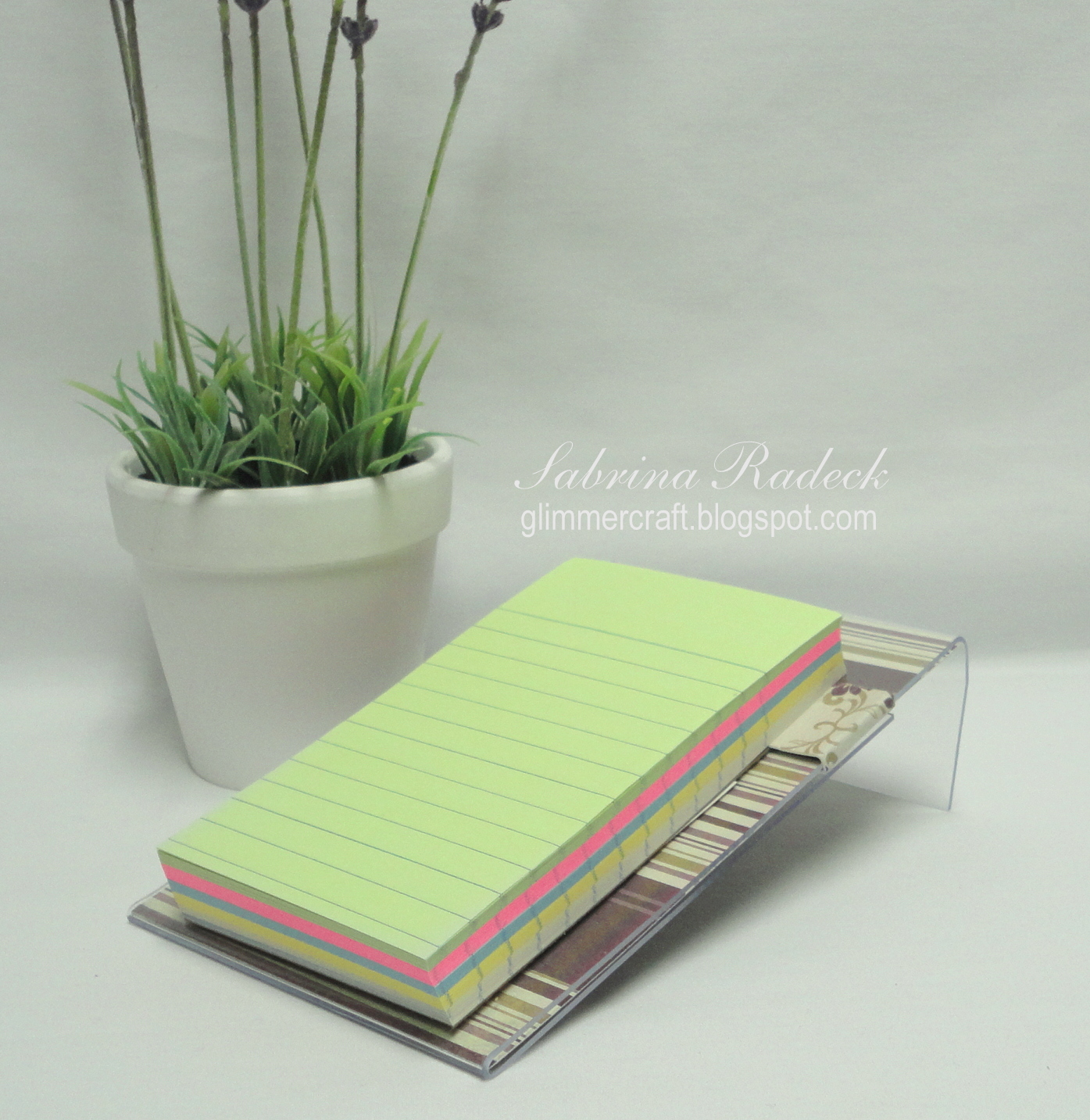 Desk Top Set PostItNote or Pad Holder Aspiring to Creativity