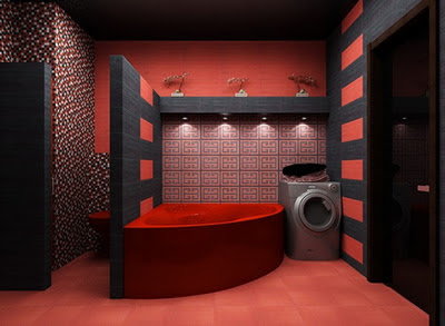 Baño Rojo y Negro 2013 | decoracion de cocinas, decoracion de baños