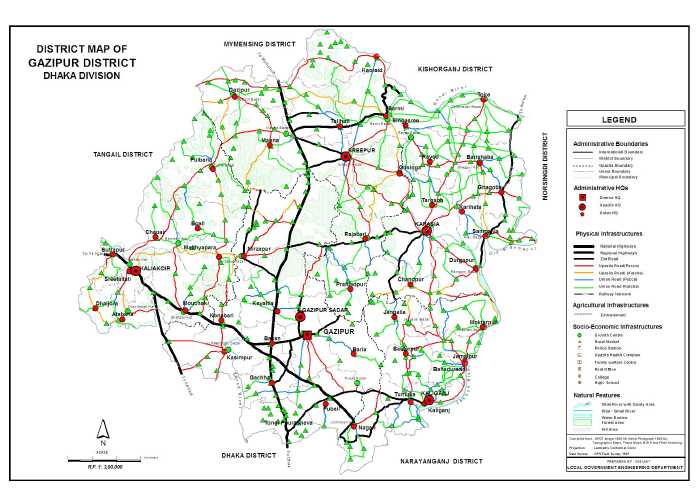 Gazipur Sadar Upazila Map Maps Of Bangladesh: Gazipur District