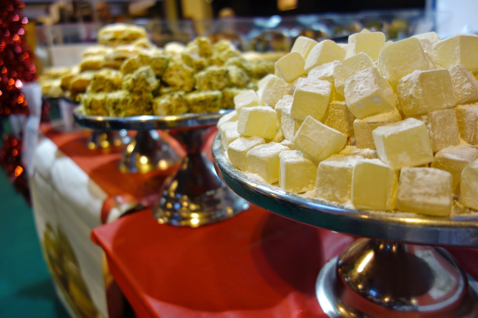 Rows of turkish delight displayed at the Good Food Show Winter 