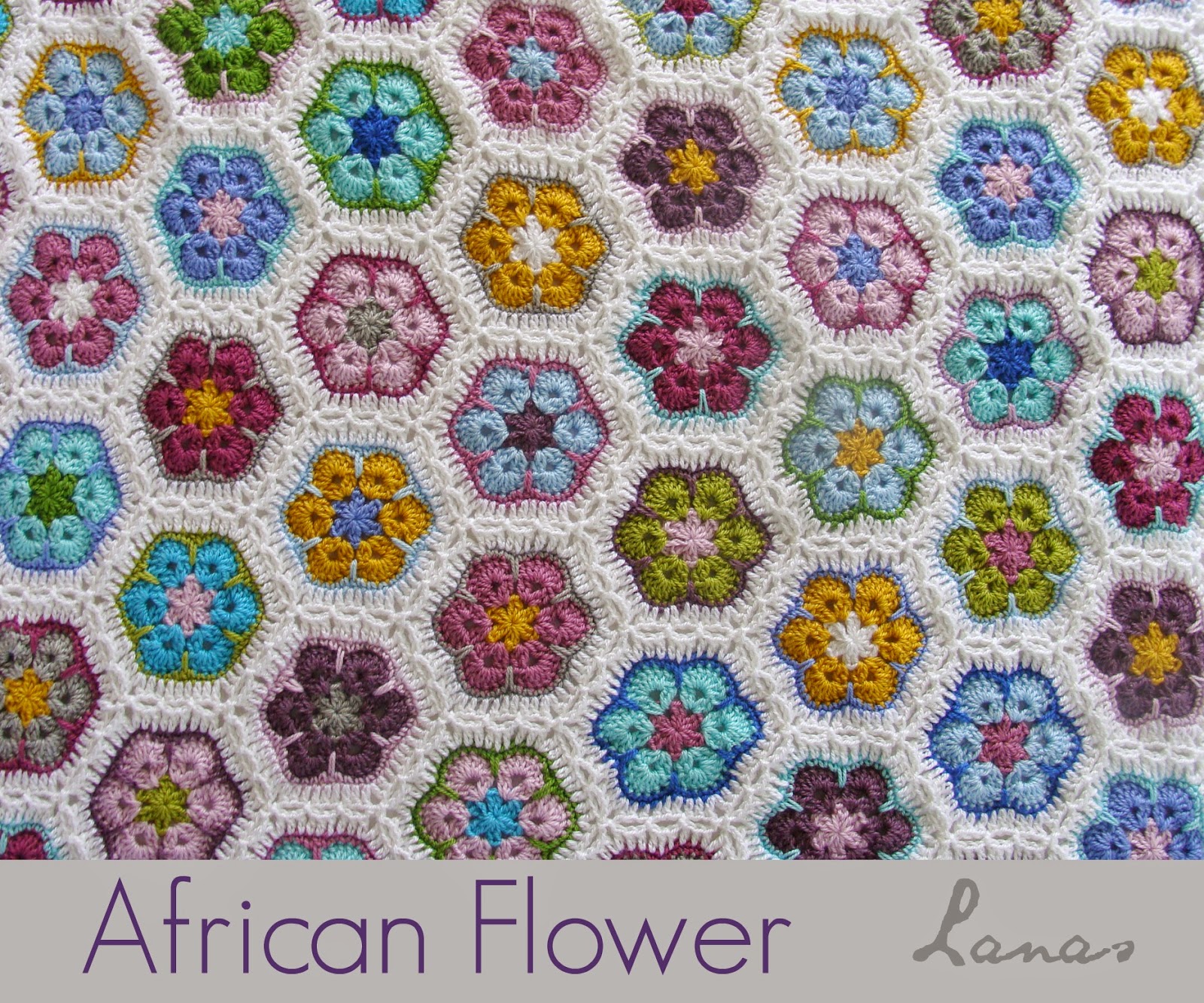 Lanas de Ana Blanket African Flowers