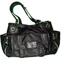 Fashion Tribe Couture Tyler Rodan Black Clinton Satchel Purse Handbag The Clinton Satchel From Tyler Rodan Features Chic Styling And Place For Everything This Roomy Bag Is Enhanced With Bold Zipper Accents An Exterior