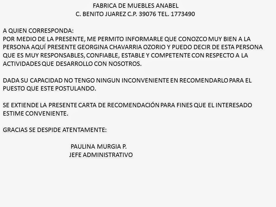 cartas de recomendacion